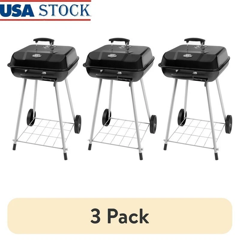 17.5 Charcoal Grill Portable W/ Wheels Adjustable Vents Easy Assembly Outdoor US