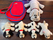 Vintage 1985/1986 Pound Puppies 18" Dog Plush  Bag/Tote  8" Puppies and Kitty