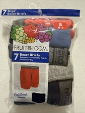 NWT Fruit of the Loom 7 Pack Boxer Briefs Multi Color Boys Size Small 6-7 