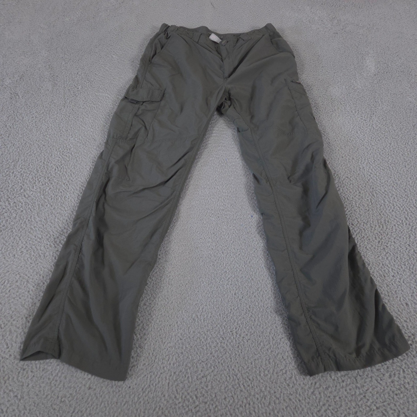 Columbia Pant Mens 34x32 Gray Silver Ridge Cargo Straight Leg Nylon Hiking