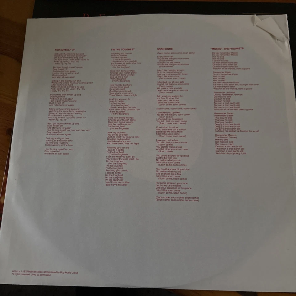 PETER TOSH BUSH DOCTOR REGGAE PROMO 1978 LP VINYL ALBUM rare - Image 4 of 4