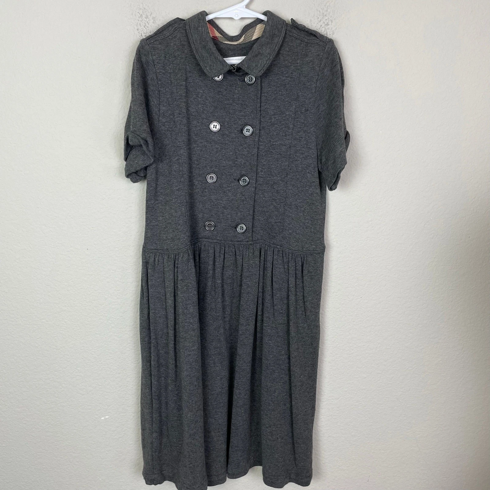 Abito Burberry grigio in maglia aderente e svasato *(10 12)