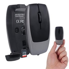 Mini Bluetooth Wireless Mouse with TF Card Reader, Rechargeable, Silent Click...