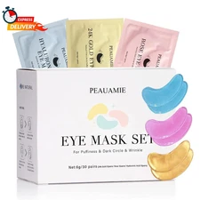 Under Eye Patches Gold and Hyaluronic Acid for Puffy Eyes,Rose Eye Masks for Dar