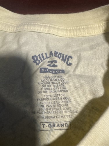 Xl Yellow And Blue Writing Billabong Tshirt - Picture 3 of 6