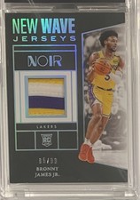2024 Noir Lakers Bronny James Jr. RC New Wave Jerseys 3 Color Patch 5/99