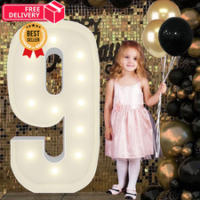 4FT Marquee Numbers 9 Light Up Sign for 9th Birthday Decor 4 Feet, Number 9