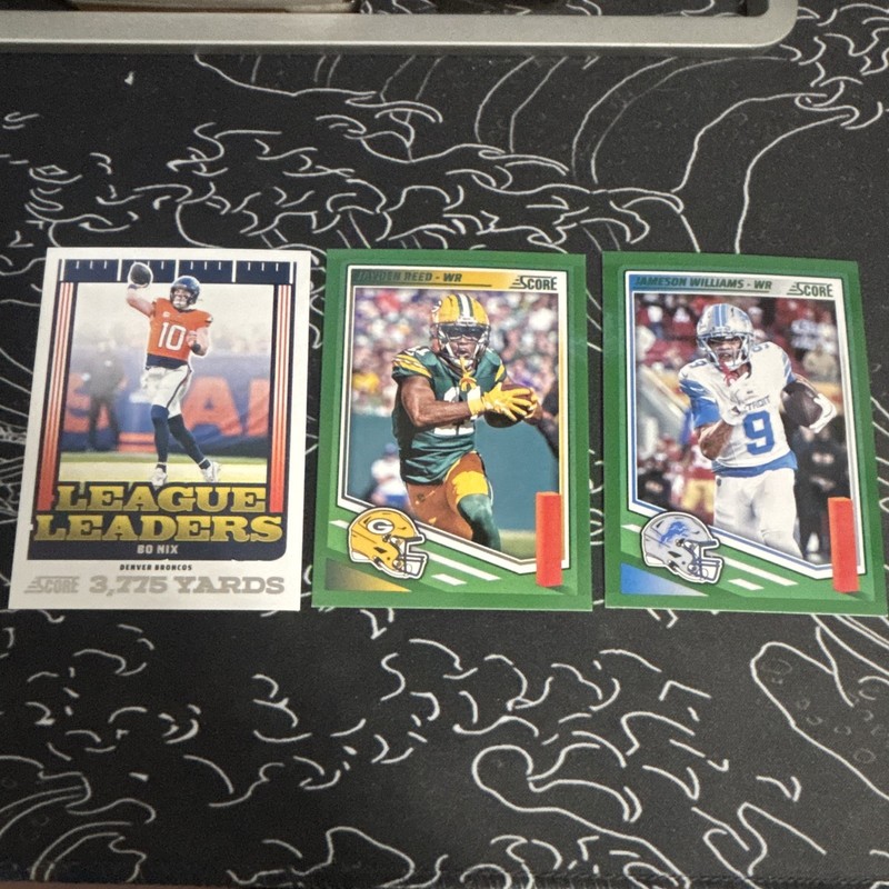 Score 2024 Score NFL 3-Card Lot Bo Nix Jayden Reed Jameson Williams #