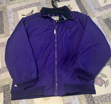 LL Bean Kids XL Warm-Up Jacket Purple Full Zip Winter Coat VTG Made in USA