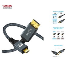4K Micro HDMI to HDMI Cable 3.3FT, High-Speed Full HDMI to Micro HDMI Braided...