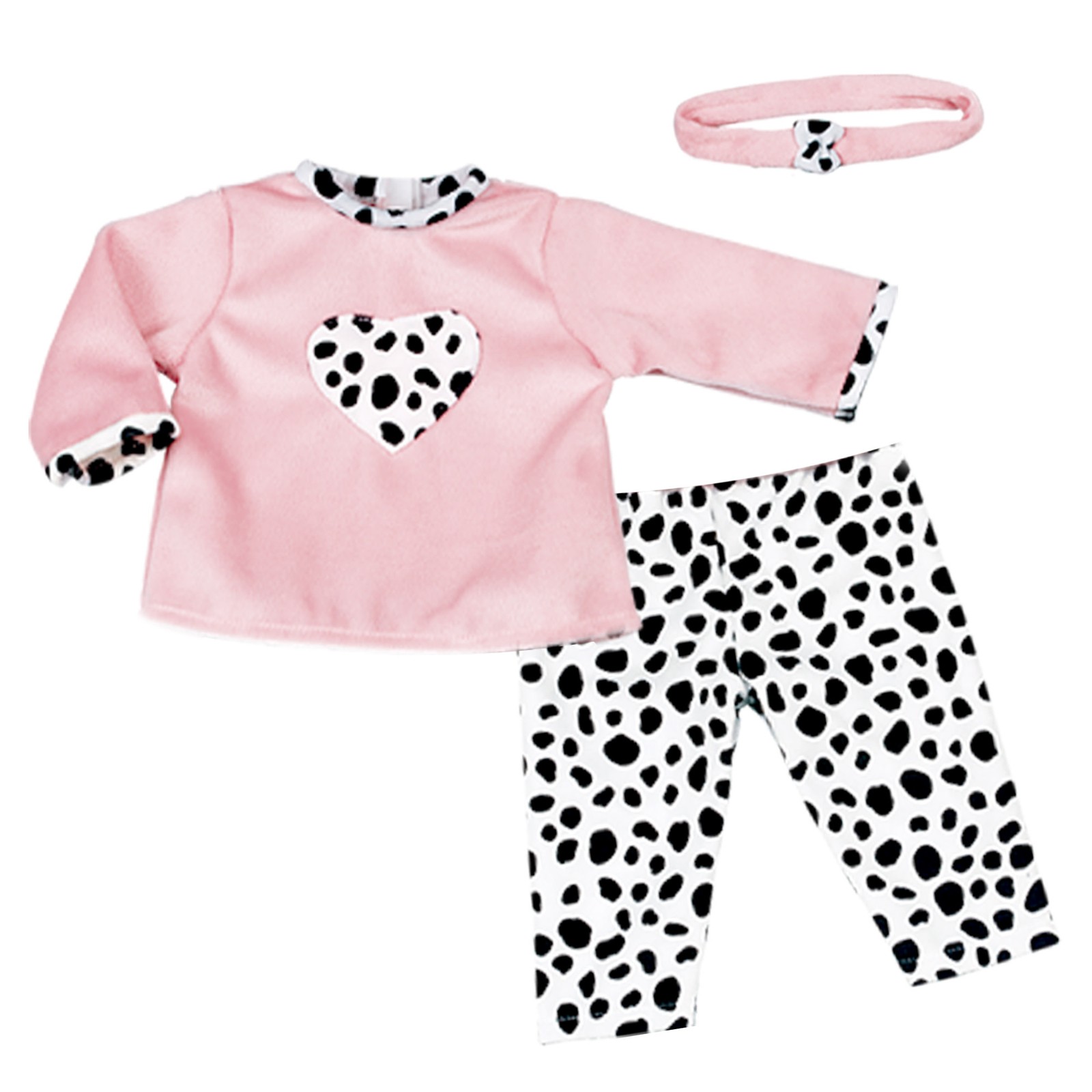 Sophia&rsquo;s 3 Piece Dalmatian Print Set for 15" Dolls, Pink
