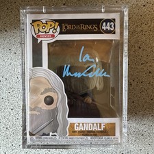 Ian McKellen Funko Pop Autographed Lord of the Rings Gandalf ! Amazing Blue. BAS