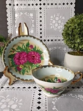 Vintage STANLEY  Pink Dahlia Tea Cup & Saucer Set Fine Bone China England