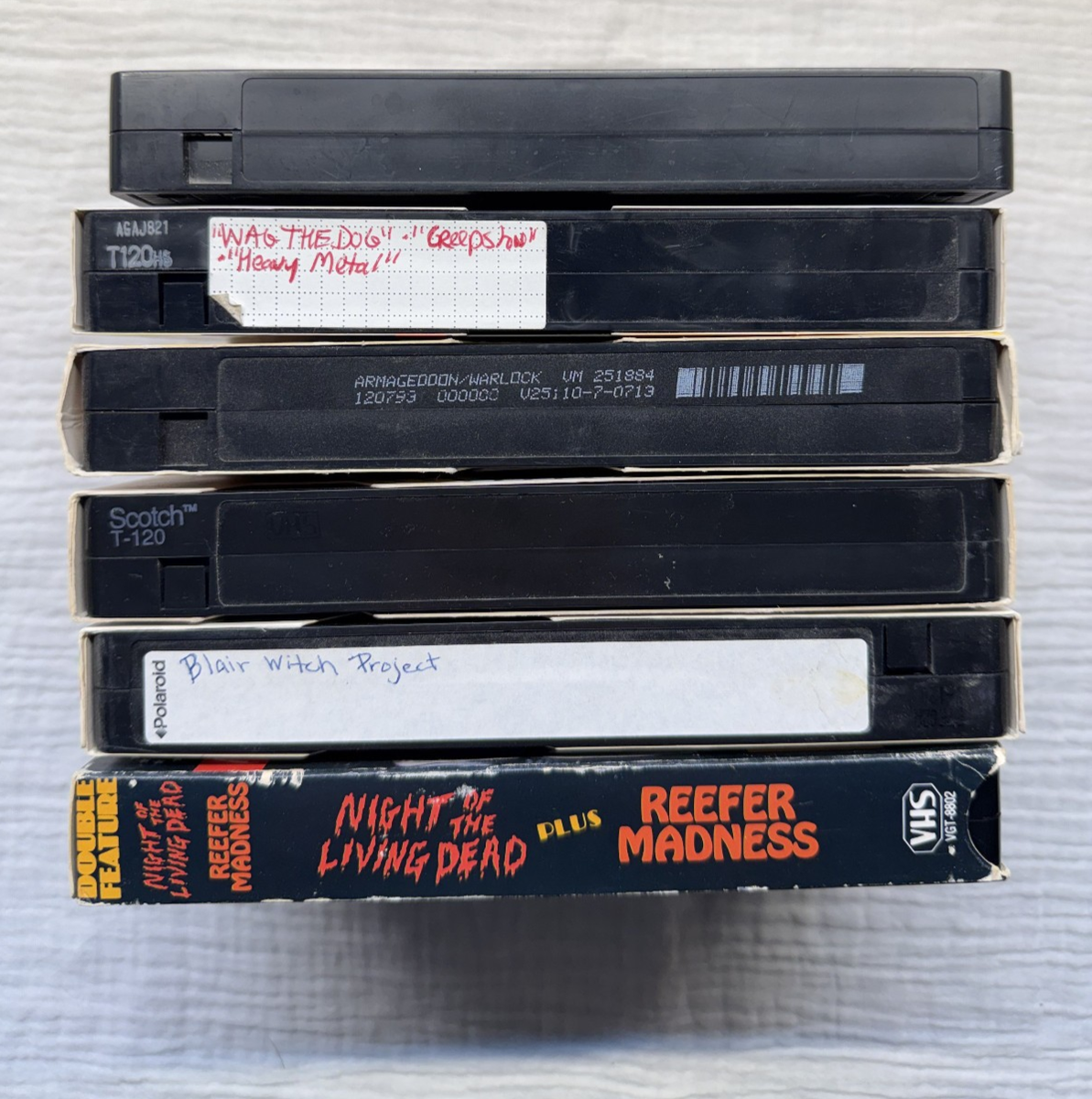Vintage Lot of 6 VHS Tapes Recorded - Horror & Sci-fi | Creepshow