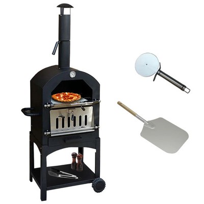 Outdoor Pizzaofen Holzkohlegrill Garten Kamin Smoker Brotschale BBQ Grill