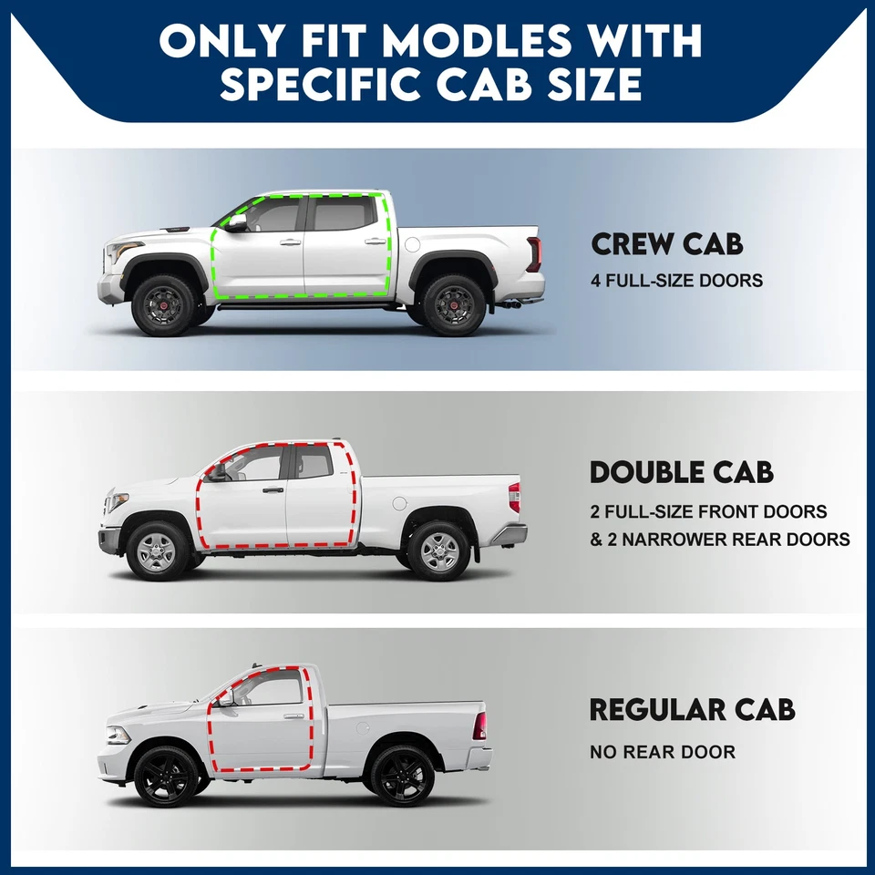 For 04-25 Nissan Titan Crew Cab 6" Side Step Running Boards Drop Nerf Bar BLK - Image 3 of 4