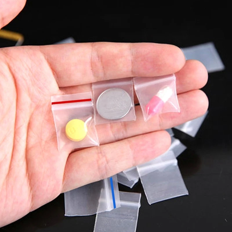 100Pcs PE Plastic Packaging Bag Ziplock Bag Pill Packaging Bag 2x3/2.5x3/3.5x-wl - Image 2 of 4