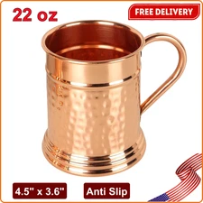 Hammered Moscow Mule Copper Mug Handcrafted 100% Pure Copper Large 22oz Tankard
