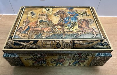 Große Vintage Lebkuchentruhe E. Otto Schmidt Nürnberg   Blechdose Metalldose