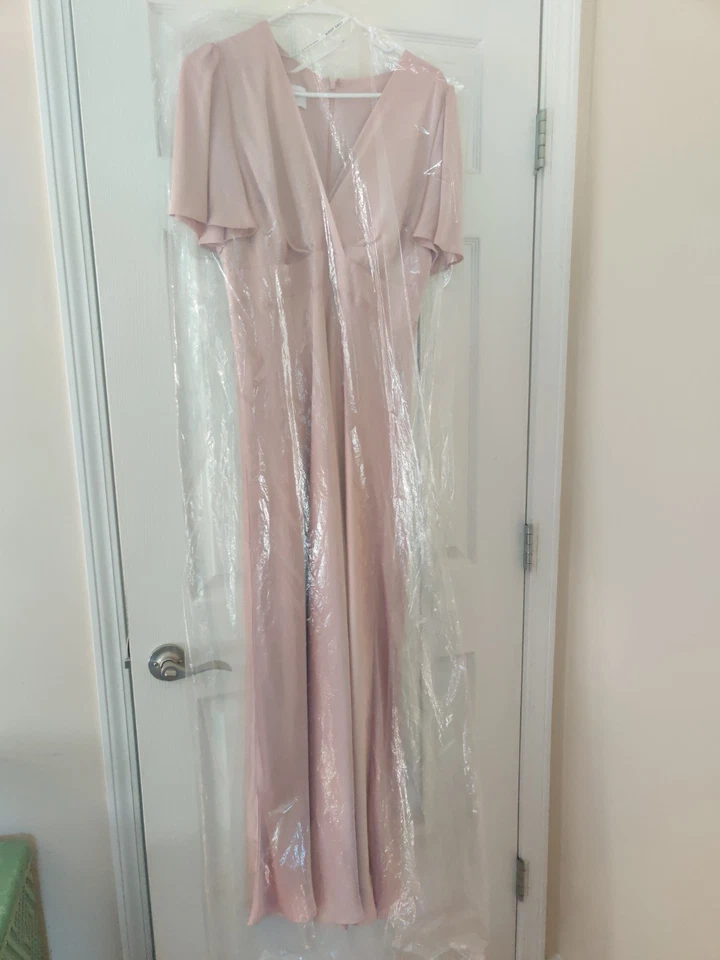 Vestido de Dama de Honor BirdyGrey Marni Satinado Oro Rosa Talla Grande *Ya Alterado* Foto 2 de 4