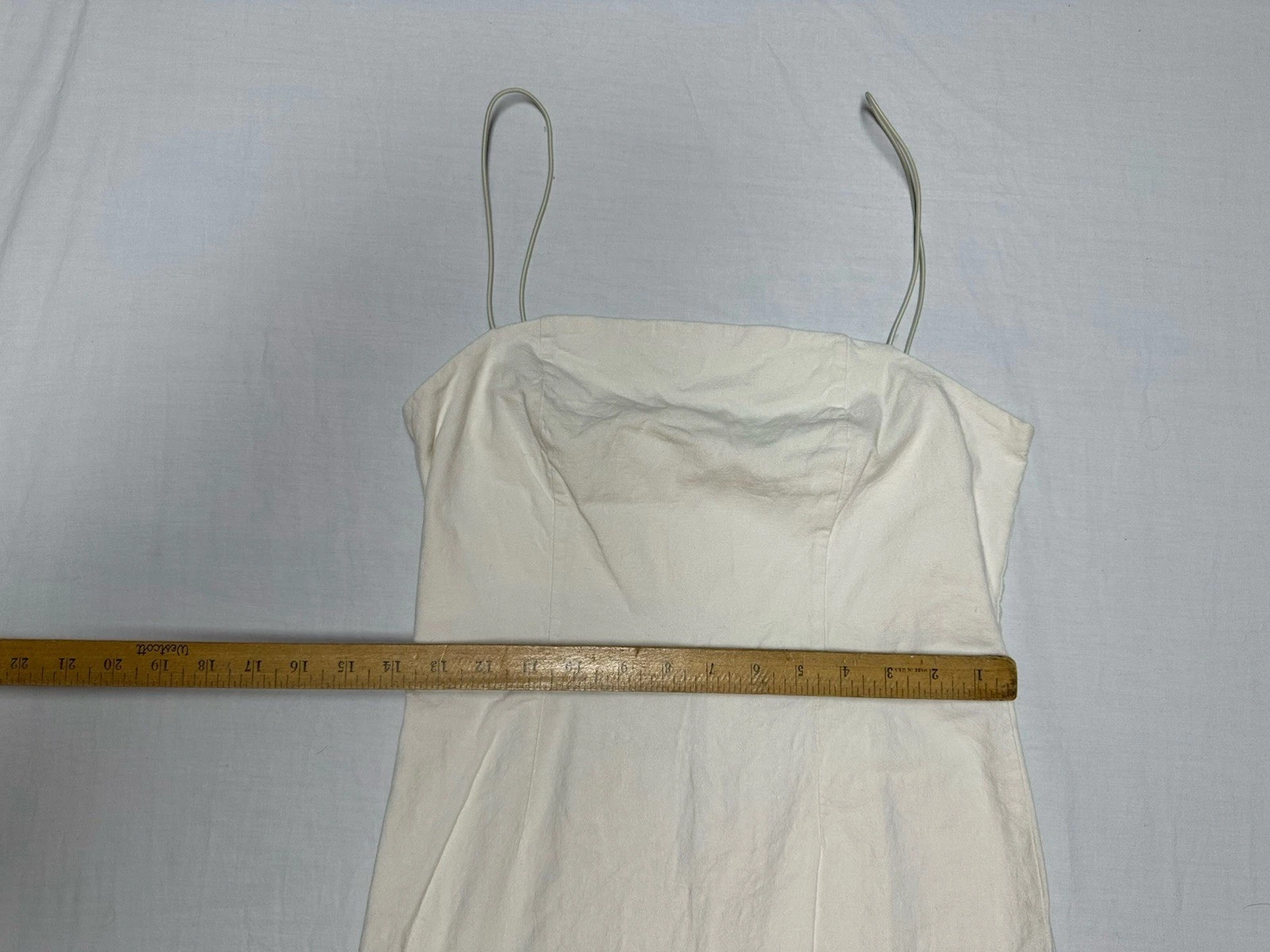 OFF WHITE Urban Outfitters abito donna bianco sporco taglia 4 misto lino corto