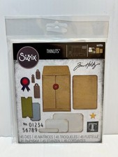 Tim Holtz "COLLECTOR" Sizzix Thinlits Cutting Dies- 45 Dies in the set NEW