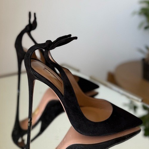 Worn once AQUAZZURA Suede Deneuve Pumps 105 40 $895 - Picture 13 of 16