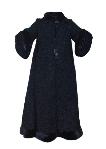 Women's Real Persian Lamb Fur Designer Swinger Coat All Sizes Pre Sale Fur Trim - Picture 10 of 24