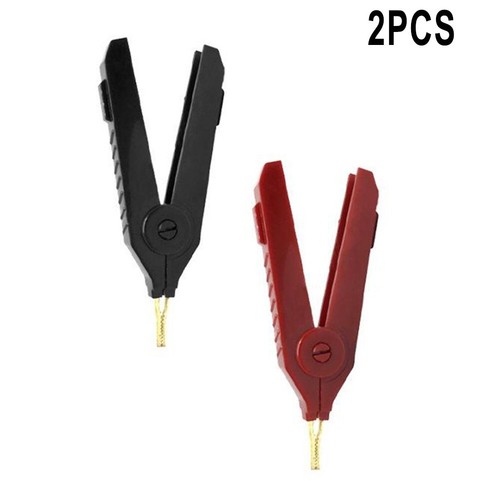2 St??ck / Set Clip Kelvin Kupfer Gold Platte / LCR Test Clip / Schwarz + Rot - Bild 6 von 12