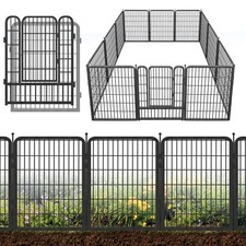SQIREP 40'' Decorative Yard Garden Metal Fence 12X Animal Barrier No Dig Fencing