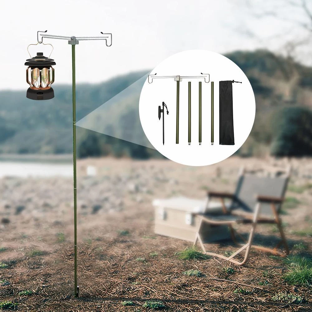Camping Lantern Stand Folding Table Lamp Bracket Pole Light Holder