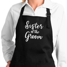 Sister of the Groom Gift Bridal Shower Bachelorette Party Wedding Cooking Apron