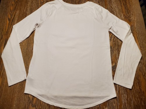 Cat & Jack Girls Snowflake Flip Sequin L/S Shirt Xmas White Silver Gold XL 14/16 - Picture 13 of 13