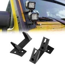 Dual A-Pillar Light Lower Windshield Mounting Bracket For Jeep Wrangler JK 07-17