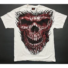 Hot Leathers 2013 motorcycle T- Shirt SKULL Flames Biker Mens LARGE SHIPS TODAY