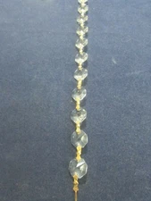 6' 6" feet AAA  CUT CRYSTAL LEAD CHANDELIER CHAIN PARTS PRISM GOLD