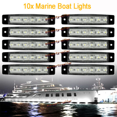 10x Marine LED Navigation Light White Boat Deck Courtesy Interior Cabin Lights
