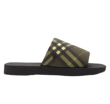 Burberry Men's MF Trek Slide Sandal, Olive Green check, Sizes 45