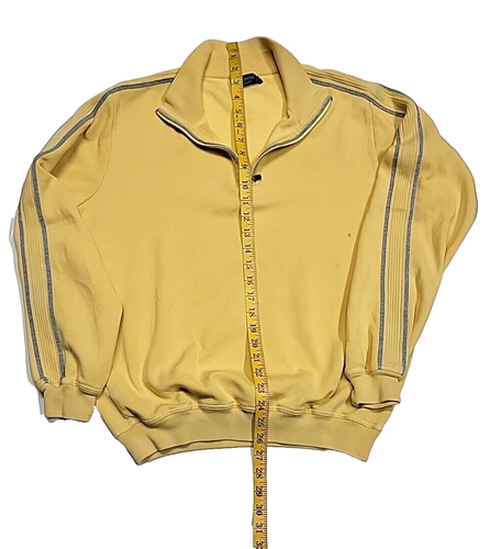 Vintage St. Croix Quarter Zip Yellow Micro Fiber Sweater Men's Large Made In USA - Picture 2 of 10