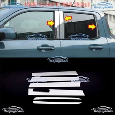 6pcs Stainless Steel Pillar Post Cover Door Trim For Ford Maverick 2022-2024