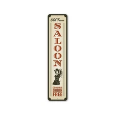 Cowgirls Drink Free Saloon Metal Sign