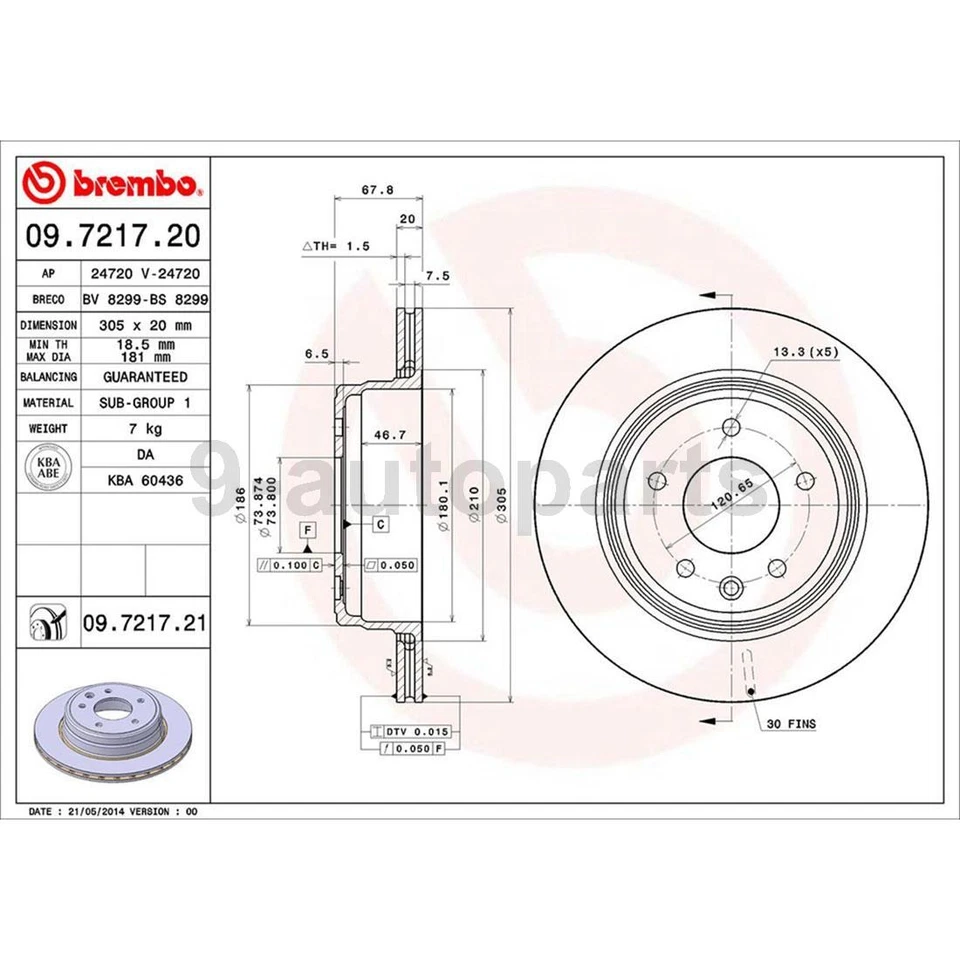 Rotores de freno traseros Brembo OE pastillas de freno de cerámica para 1995 1996 Jaguar XJ12 Foto 4 de 4