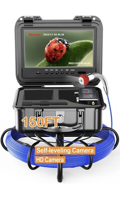 Self-Leveling Sewer Camera 100Ft Anysun 9'' HD Screen New In BOX