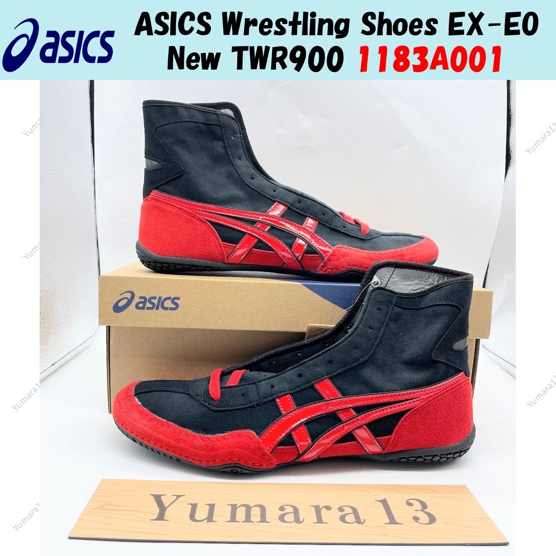 ASICS Wrestling Shoes EX-EO New TWR900 1083A001 Black Red Red