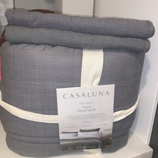 King Quilt 2 Standard Shams Heavyweight Linen Blend Casaluna