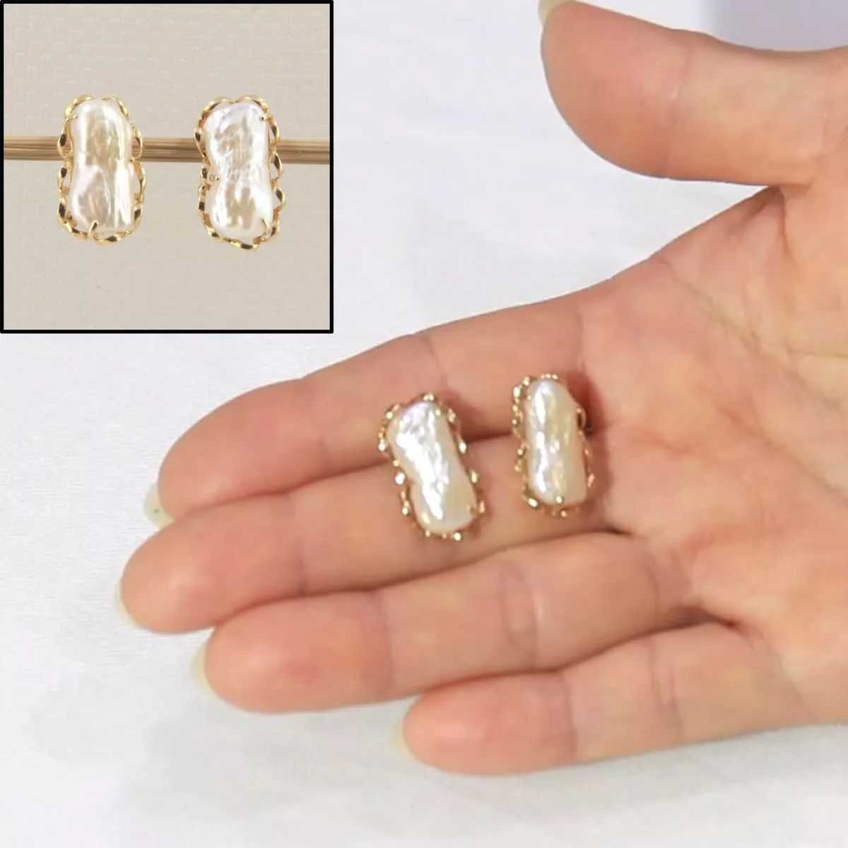 14kt pearl stud earrings online