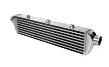 2.25" IN/OUTLET FMIC Universal 100% Aluminum Turbo Intercooler 27"x6"x2.5"  ss