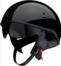 Z1R VAGRANT HELMET MOTORCYCLE GLOSS BLACK Size Medium Med with Flip-Down Visor