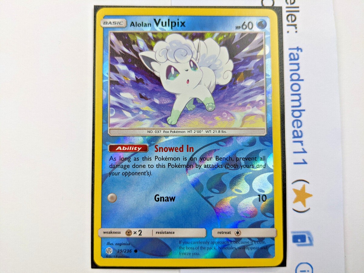 ALOLAN VULPIX REVERSE HOLO card 39/236 Sun & Moon Cosmic Eclipse