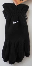 Nike Fleece Running Gloves Youth Kids Unisex 3-7 Black/Grey Large
